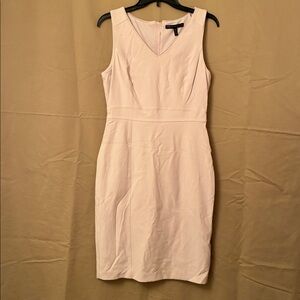 WHBM Elegant Cream Sleeveless Dress